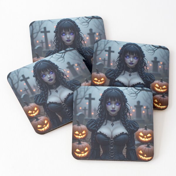 Item preview, Hot Halloween Anime Babe Goth Mommy Waifu Woman designed and sold by Your New Fixation.