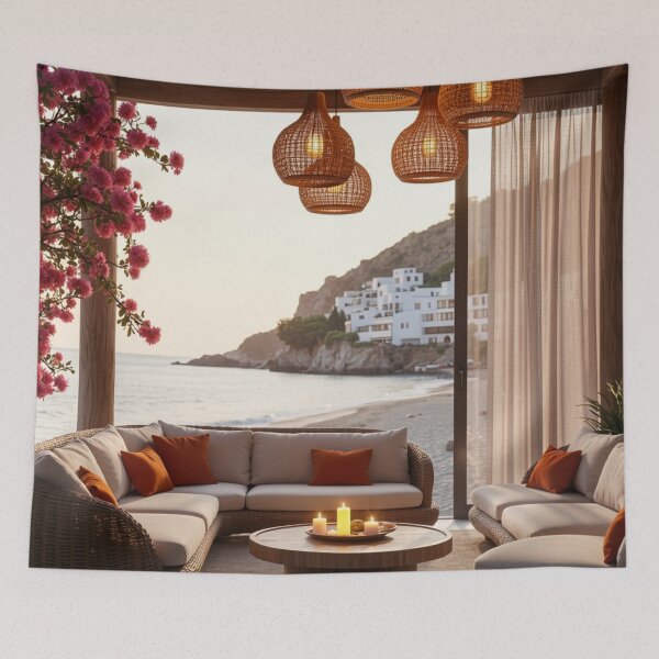 Item preview, Sunset Cove Lounge - Coastal Evening Retreat designed and sold by nhk999.