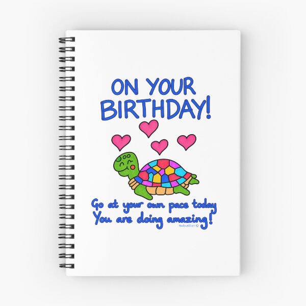 Item preview, Cute Birthday Turtle with Positive Encouraging Message designed and sold by newsuept25.art.
