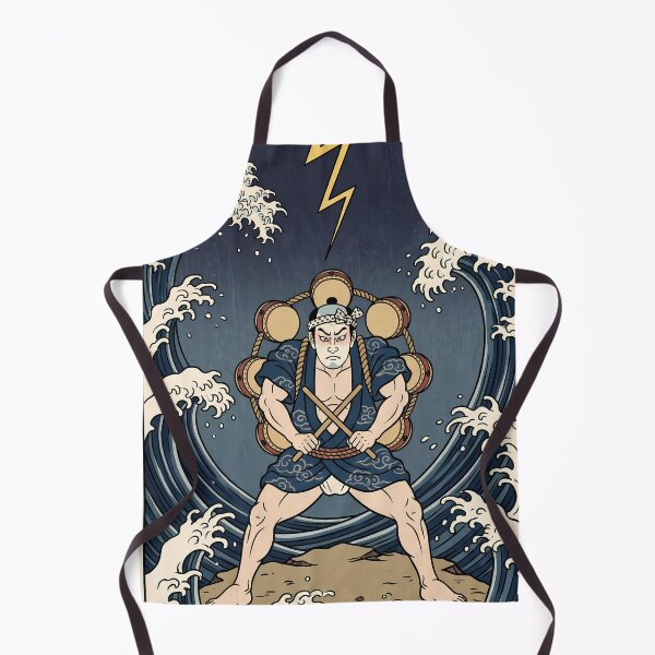 Item preview, Raijin God of Thunder Amid Great Waves designed and sold by TokyoUkiyoHouse.