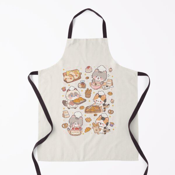 Item preview, Cute Cat Bakery – Adorable Baking Cats with Croissants & Fresh Bread designed and sold by NasDoodleArt.