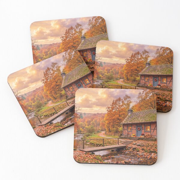 Item preview, Streamside Cabin in Fall Colors designed and sold by amusefullife.