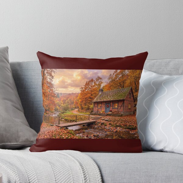 Item preview, Streamside Cabin in Fall Colors designed and sold by amusefullife.