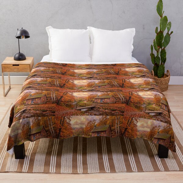 Item preview, Streamside Cabin in Fall Colors designed and sold by amusefullife.