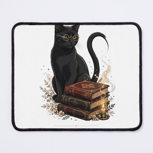 Item preview, Well Read Familiar Black Cat Dark Academia designed and sold by The Oakhaven Archive.