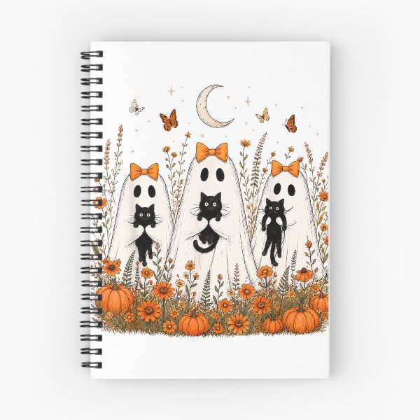 Item preview, Halloween Spooky Boo Ghost Black Cat Lover Girls Women Squad T-Shirt designed and sold by SAK7.