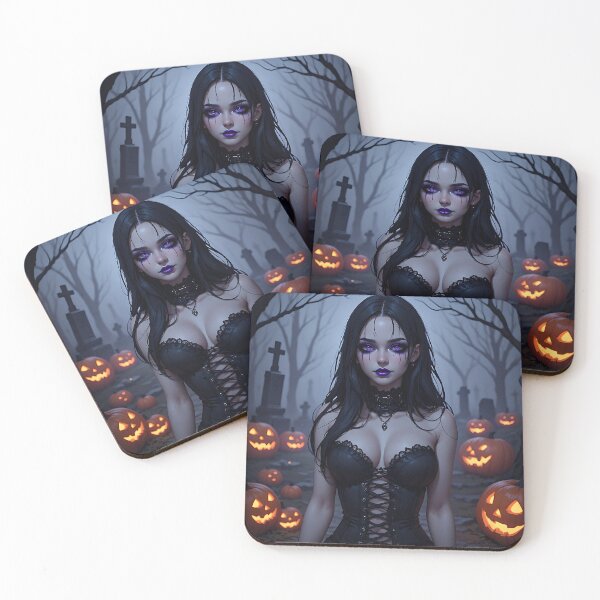 Item preview, Hot Halloween Anime Babe Goth Mommy Waifu Woman designed and sold by Your New Fixation.