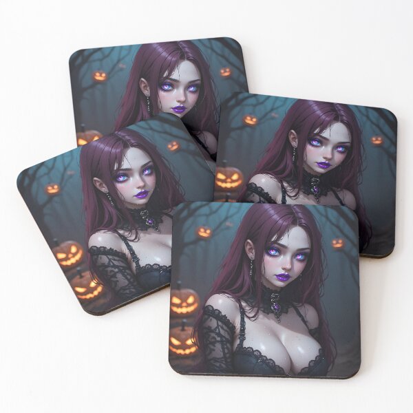 Item preview, Hot Halloween Anime Babe Goth Mommy Waifu Woman designed and sold by Your New Fixation.