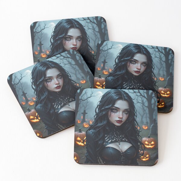 Item preview, Hot Halloween Anime Babe Goth Mommy Waifu Woman designed and sold by Your New Fixation.