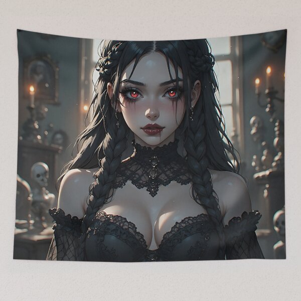 Item preview, Hot Halloween Anime Babe Goth Mommy Waifu Woman designed and sold by Your New Fixation.