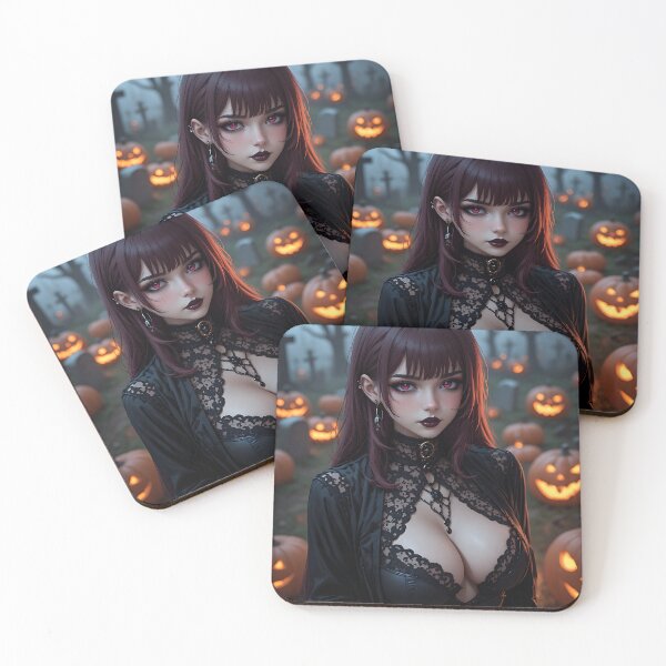 Item preview, Hot Halloween Anime Babe Goth Mommy Waifu Woman designed and sold by Your New Fixation.