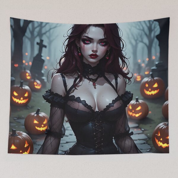 Item preview, Hot Halloween Anime Babe Goth Mommy Waifu Woman designed and sold by Your New Fixation.