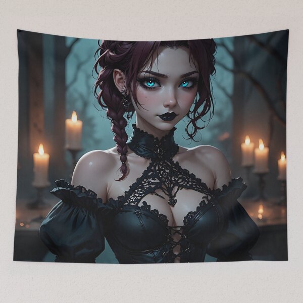 Item preview, Hot Halloween Anime Babe Goth Mommy Waifu Woman designed and sold by Your New Fixation.