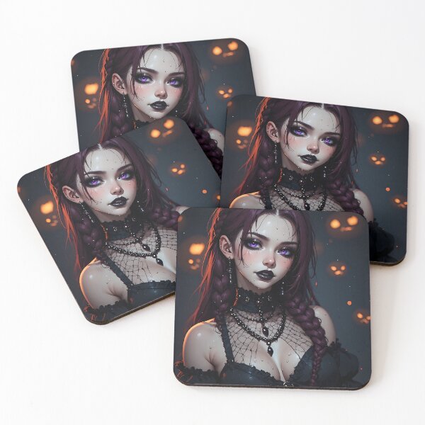 Item preview, Hot Halloween Anime Babe Goth Mommy Waifu Woman designed and sold by Your New Fixation.