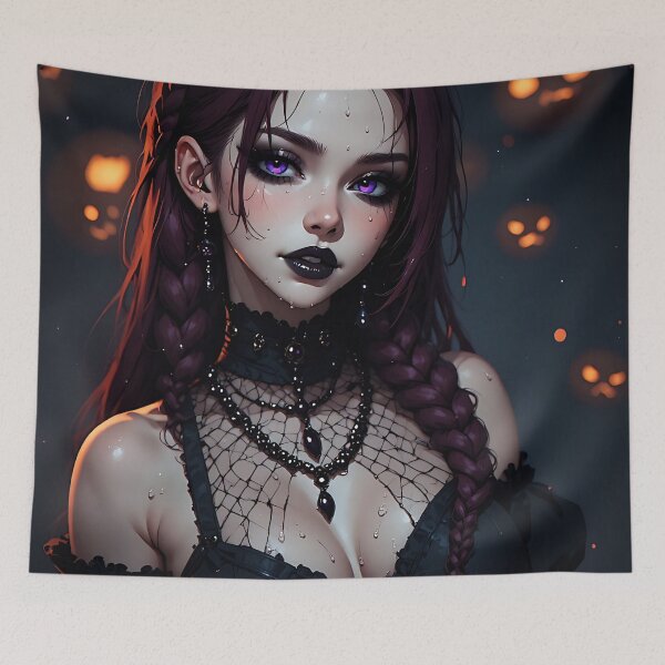 Item preview, Hot Halloween Anime Babe Goth Mommy Waifu Woman designed and sold by Your New Fixation.