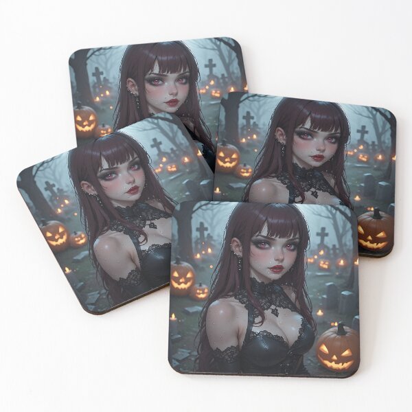 Item preview, Hot Halloween Anime Babe Goth Mommy Waifu Woman designed and sold by Your New Fixation.