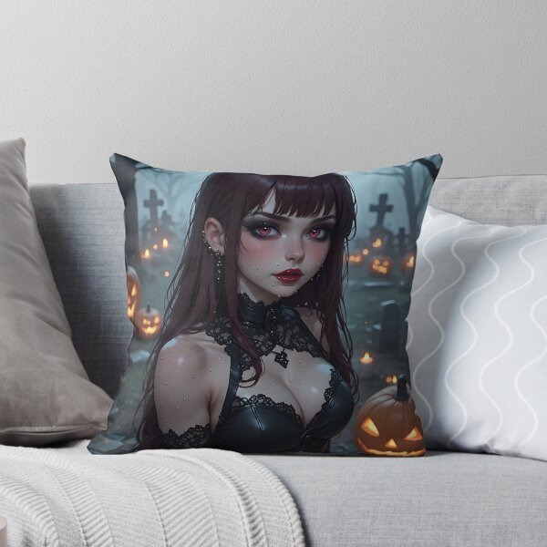 Item preview, Hot Halloween Anime Babe Goth Mommy Waifu Woman designed and sold by Your New Fixation.