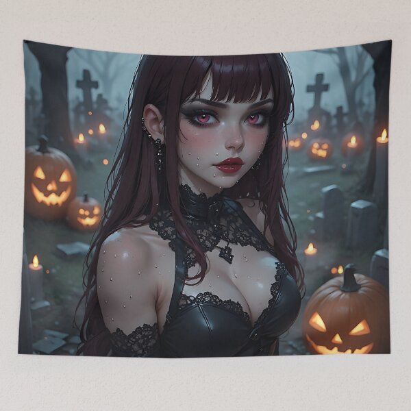 Item preview, Hot Halloween Anime Babe Goth Mommy Waifu Woman designed and sold by Your New Fixation.