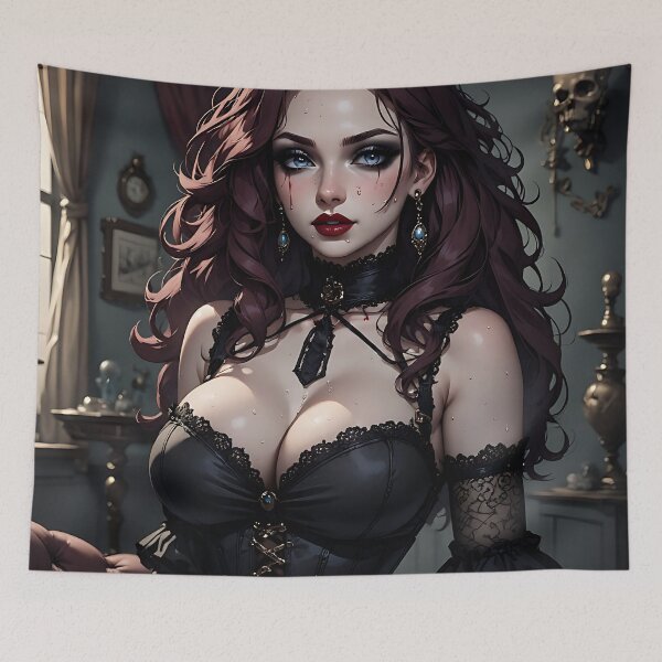 Item preview, Hot Halloween Anime Babe Goth Mommy Waifu Woman designed and sold by Your New Fixation.