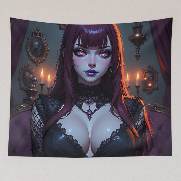 Item preview, Hot Halloween Anime Babe Goth Mommy Waifu Woman designed and sold by Your New Fixation.