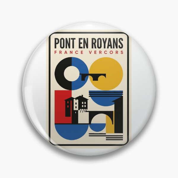 Item preview, Retro Pont En Royans Bauhaus Geometric Skyline designed and sold by k3rstman1.