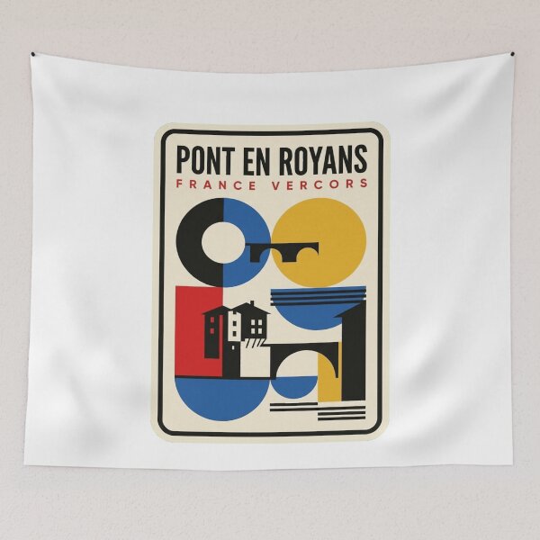 Item preview, Retro Pont En Royans Bauhaus Geometric Skyline designed and sold by k3rstman1.