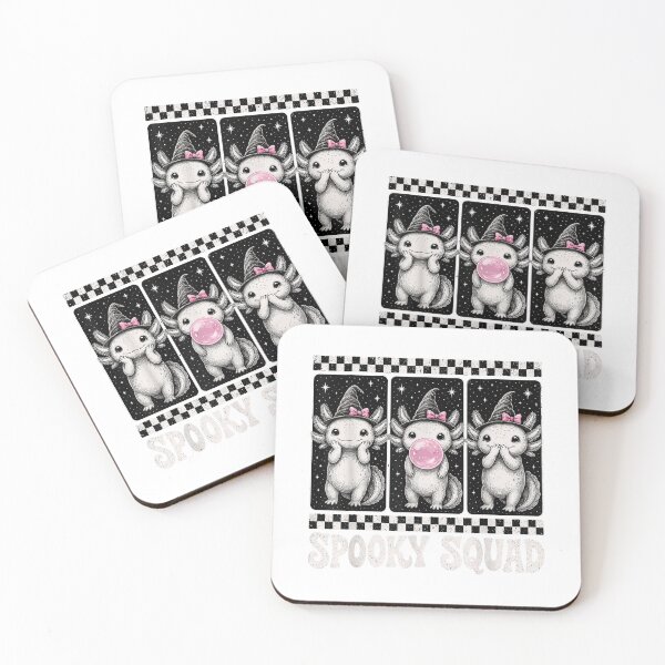 Item preview, Spooky Squad  Cute Kawaii Womens Girls Halloween Axolotl T-Shirt designed and sold by Winkmark.