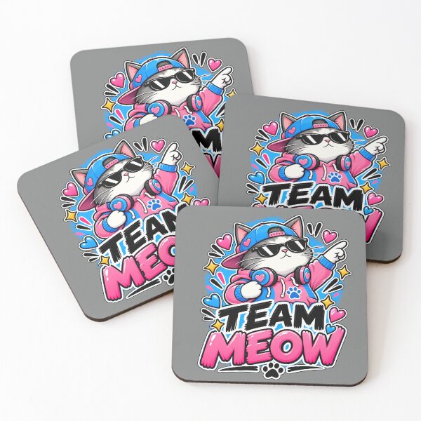 Item preview, Team Meow – Cool Gamer Cat with Headphones designed and sold by IMuDesigner.