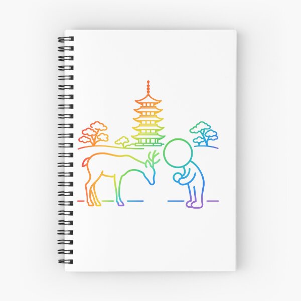 Item preview, Bowing Deer in Nara Park - Colorful Rainbow Japan Travel Pictogram designed and sold by japan-picto.