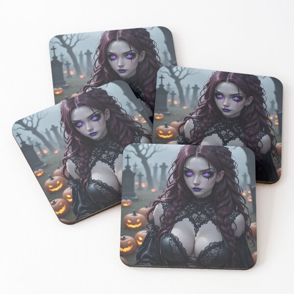 Item preview, Hot Halloween Anime Babe Goth Mommy Waifu Woman designed and sold by Your New Fixation.