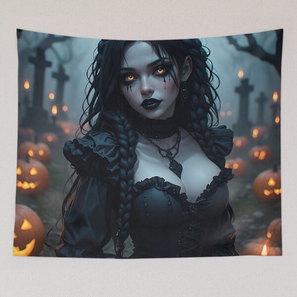 Item preview, Hot Halloween Anime Babe Goth Mommy Waifu Woman designed and sold by Your New Fixation.