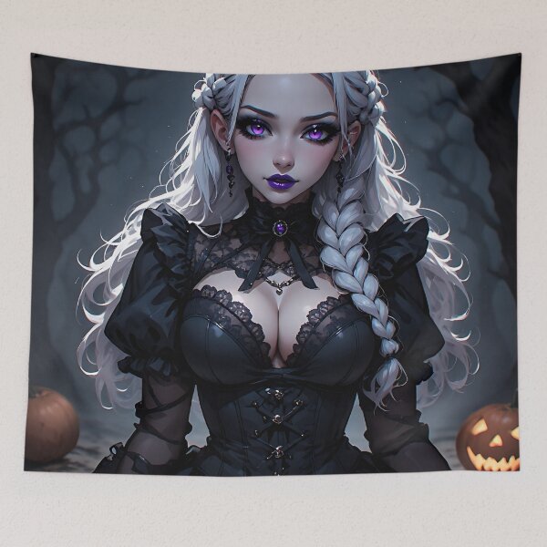 Item preview, Hot Halloween Anime Babe Goth Mommy Waifu Woman designed and sold by Your New Fixation.