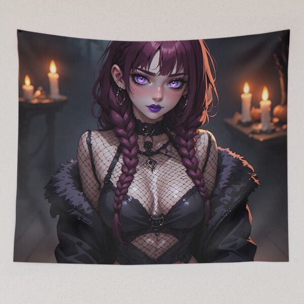 Item preview, Hot Halloween Anime Babe Goth Mommy Waifu Woman designed and sold by Your New Fixation.
