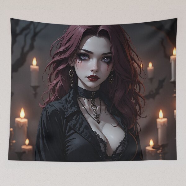 Item preview, Hot Halloween Anime Babe Goth Mommy Waifu Woman designed and sold by Your New Fixation.