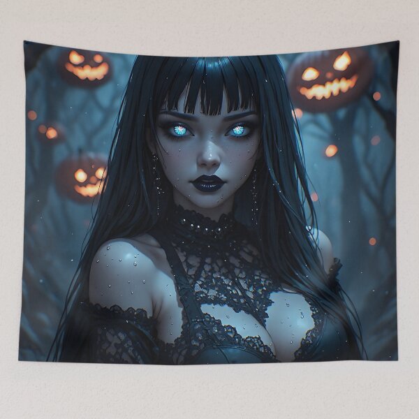 Item preview, Hot Halloween Anime Babe Goth Mommy Waifu Woman designed and sold by Your New Fixation.