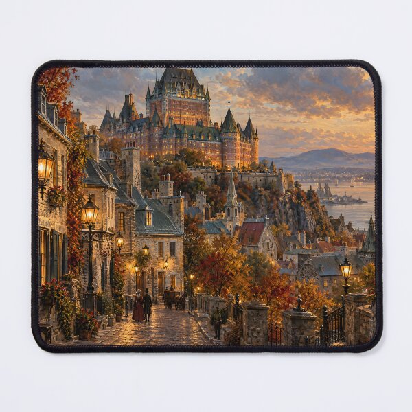 Item preview, Quebec City Old Town – Vintage Romantic Cityscape Art designed and sold by DoReMiStudio.