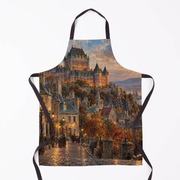 Item preview, Quebec City Old Town – Vintage Romantic Cityscape Art designed and sold by DoReMiStudio.