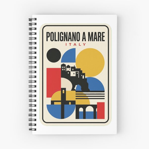 Item preview, Retro Polignano A Mare Bauhaus Geometric Skyline designed and sold by k3rstman1.