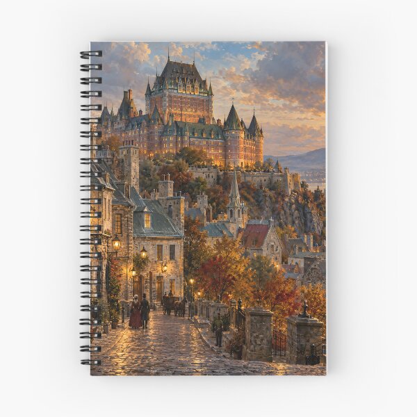 Item preview, Quebec City Old Town – Vintage Romantic Cityscape Art designed and sold by DoReMiStudio.