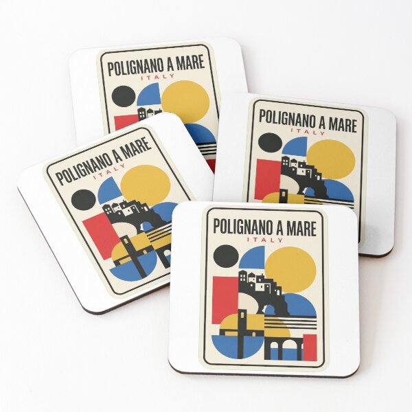 Item preview, Retro Polignano A Mare Bauhaus Geometric Skyline designed and sold by k3rstman1.