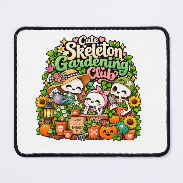 Item preview, Cute Skeleton Gardening Club – Kawaii Skeleton Gardener Halloween Design designed and sold by RJACreative.