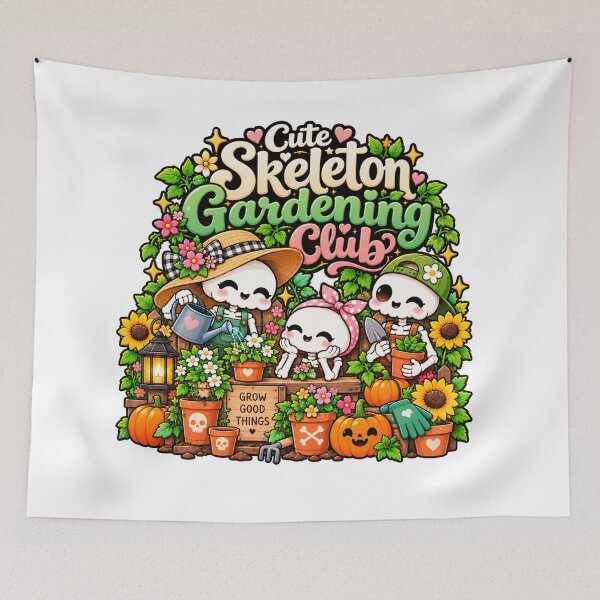 Item preview, Cute Skeleton Gardening Club – Kawaii Skeleton Gardener Halloween Design designed and sold by RJACreative.