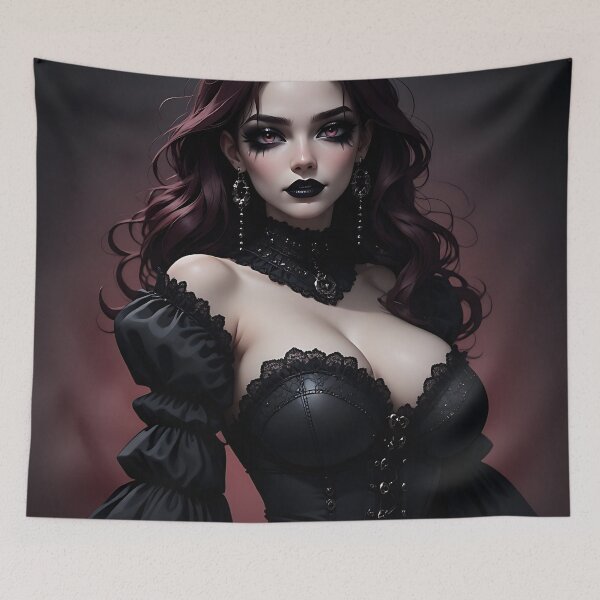 Item preview, Hot Halloween Anime Babe Goth Mommy Waifu Woman designed and sold by Your New Fixation.