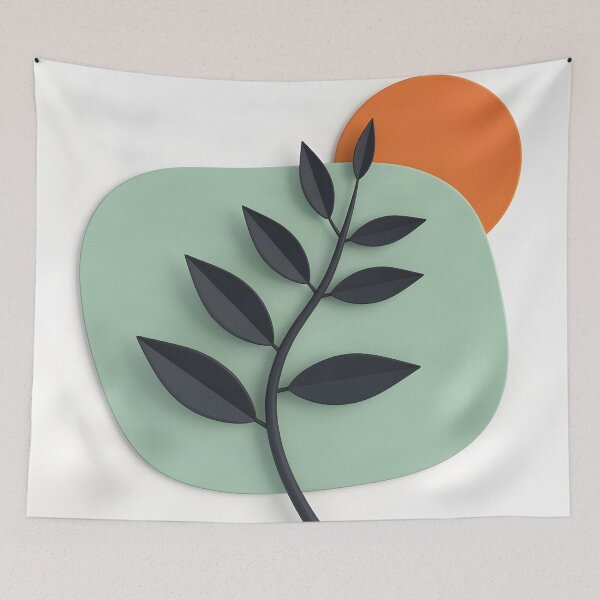 Item preview, Minimalist Branch with Orange Sun designed and sold by Vicky Brago-Mitchell®.