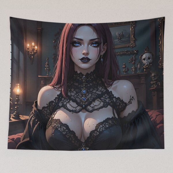 Item preview, Hot Halloween Anime Babe Goth Mommy Waifu Woman designed and sold by Your New Fixation.