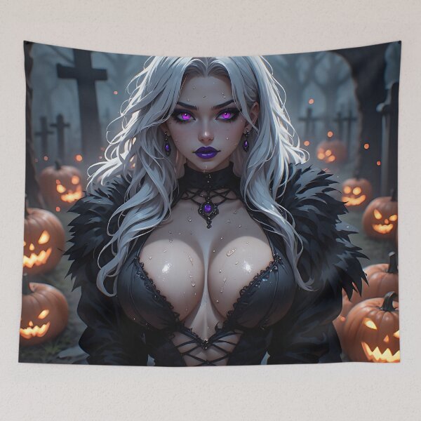 Item preview, Hot Halloween Anime Babe Goth Mommy Waifu Woman designed and sold by Your New Fixation.