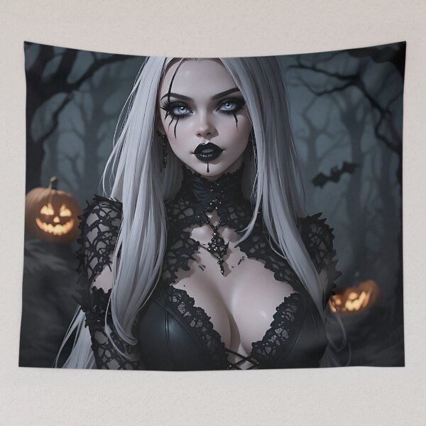 Item preview, Hot Halloween Anime Babe Goth Mommy Waifu Woman designed and sold by Your New Fixation.