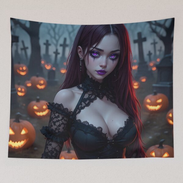 Item preview, Hot Halloween Anime Babe Goth Mommy Waifu Woman designed and sold by Your New Fixation.