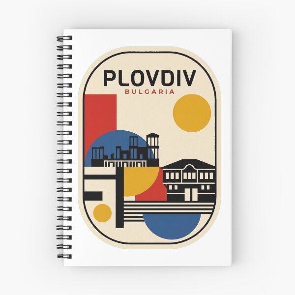 Item preview, Retro Plovdiv Bauhaus Geometric Skyline designed and sold by k3rstman1.