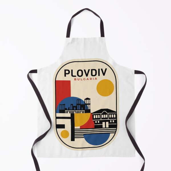 Item preview, Retro Plovdiv Bauhaus Geometric Skyline designed and sold by k3rstman1.